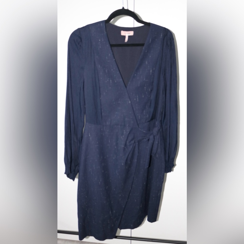 Rebecca Taylor Navy Cross Hatch Dress- Size 12 - Picture 6 of 11